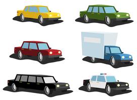 Conjunto de coches de dibujos animados vector