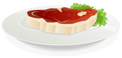 Piece Of Raw Meat On A Dish With Salad