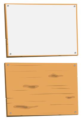 Blank Sign And Wood Sign