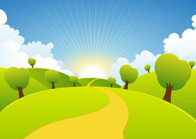 Spring Or Summer Seasons Rural Background vector