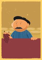 Winemaker Holding Grape Vine Poster vector