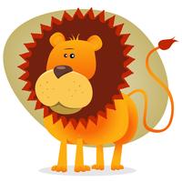 Rey león de dibujos animados lindo vector