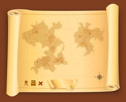 Treasure Map On Parchment Scroll vector