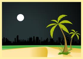 Urban Beach By Night vector