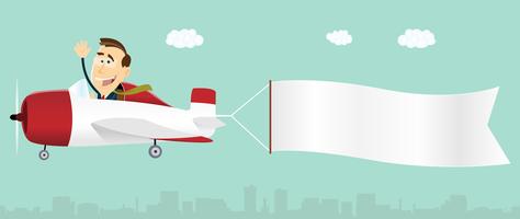 Banner Advertising Airplane vector