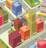 Cartoon City Aerial View vector