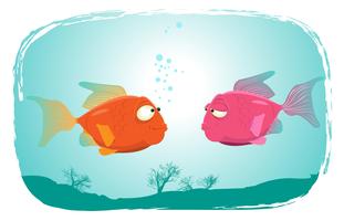 Fishes In Love vector