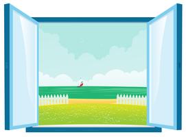 Beach View By The Window vector