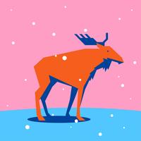 Moose Geometric Simple Shape Animals vector