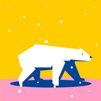 Animales de forma simple geométrica oso polar vector