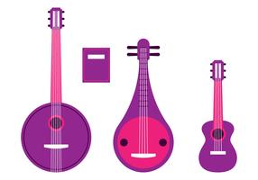 String Instruments Knolling Set vector