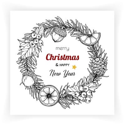 Christmas and New Year backgrounds and greeting card