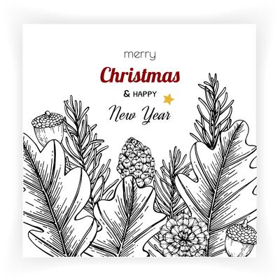 Christmas and New Year backgrounds and greeting card