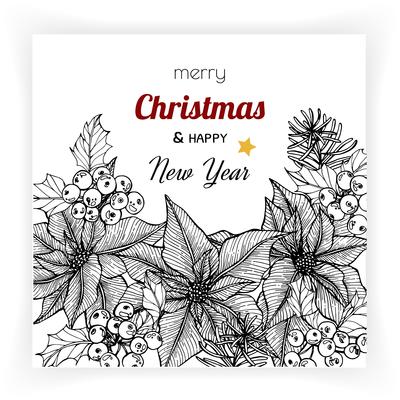 Christmas and New Year backgrounds and greeting card