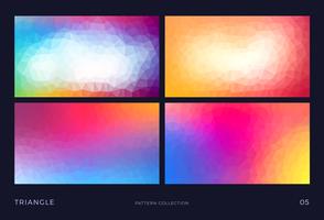 Colorful abstract triangle vector mosaic backgrounds set