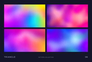 Triangle vector mosaic backgrounds set,