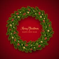 Christmas fir realistic holiday design vector