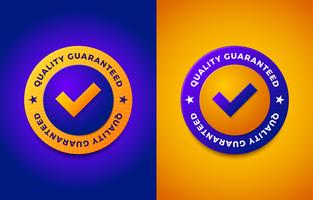 Quality guarantee label round stamp vector