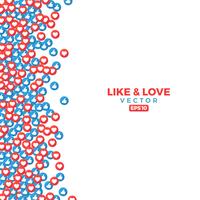 Colorful love and like background vector