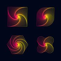 Gradient line spiral designs elements vector