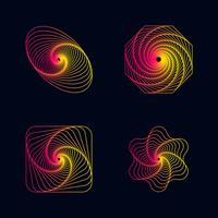 Gradient line spiral designs elements vector