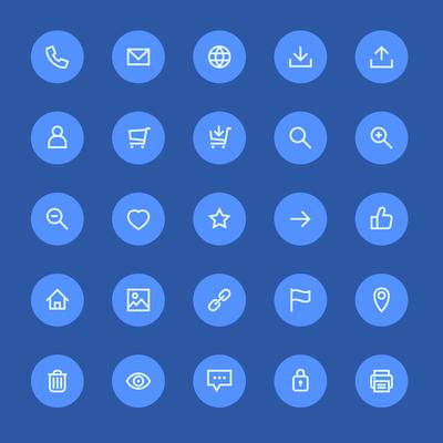 Most used webdesign icons, ui set