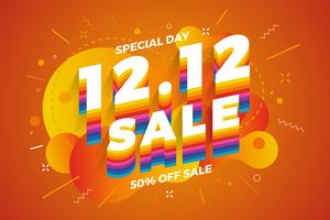 12.12 Shopping day sale banner background.  vector