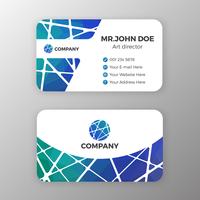 Abstract mesh and polygonal name card template design. Vector il