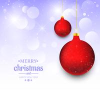 Beautiful merry christmas ball festival card background vector