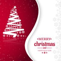 Merry Christmas tree celebration greeting card design vector