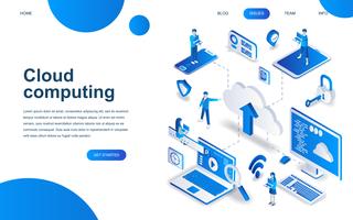Modern isometric design concept of Cloud Technology vector