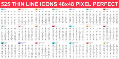 Simple set of vector thin line icons