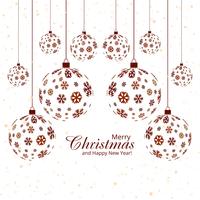 Merry christmas snowflake ball festival background vector