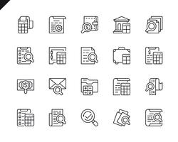 Conjunto simple de iconos de línea vectorial relacionados con la contabilidad vector