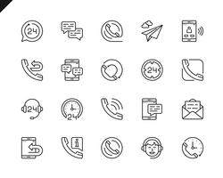 Simple Set of Processing Related Vector Line Icons