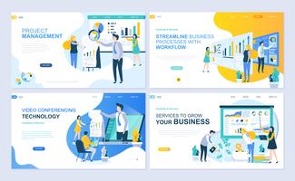 Set of flat line design Landing page templates vector