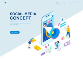 Modern flat design isometric concept of Social Media vector