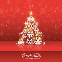 Snowflake tree merry christmas card design illustration vector