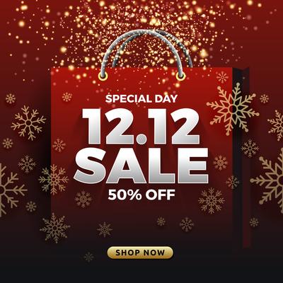 12.12 Shopping day sale banner background. 12 December sale post