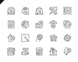 Simple Set of Loan Money Related Vector Line Icons