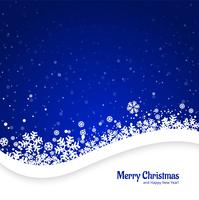 Merry christmas blue background with snowflakes design