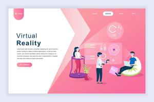 Modern flat design concept of Virtual Augmented Reality vector