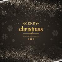 Beautiful glitters Merry christmas card design vector