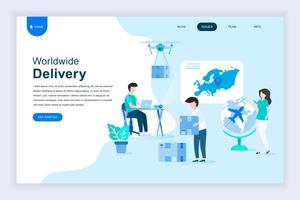 Modern flat design concept of Worldwide Delivery vector