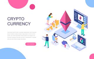 Modern flat design isometric concept of Cryptocurrency Exchange vector