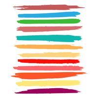 Abstract colorful watercolor hand draw stroke set vector