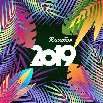 2019 Happy New Year Tropical Holiday Concept Background