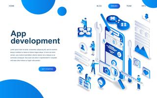 Modern isometric design concept of App Development vector