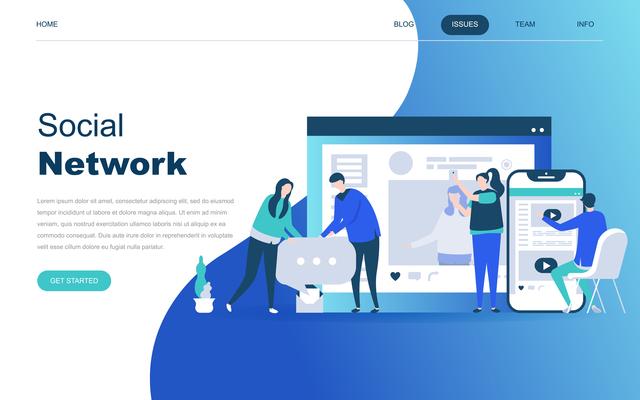 Modern flat design concept of Social Network