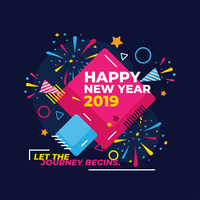 Happy New Year Instagram post Vector